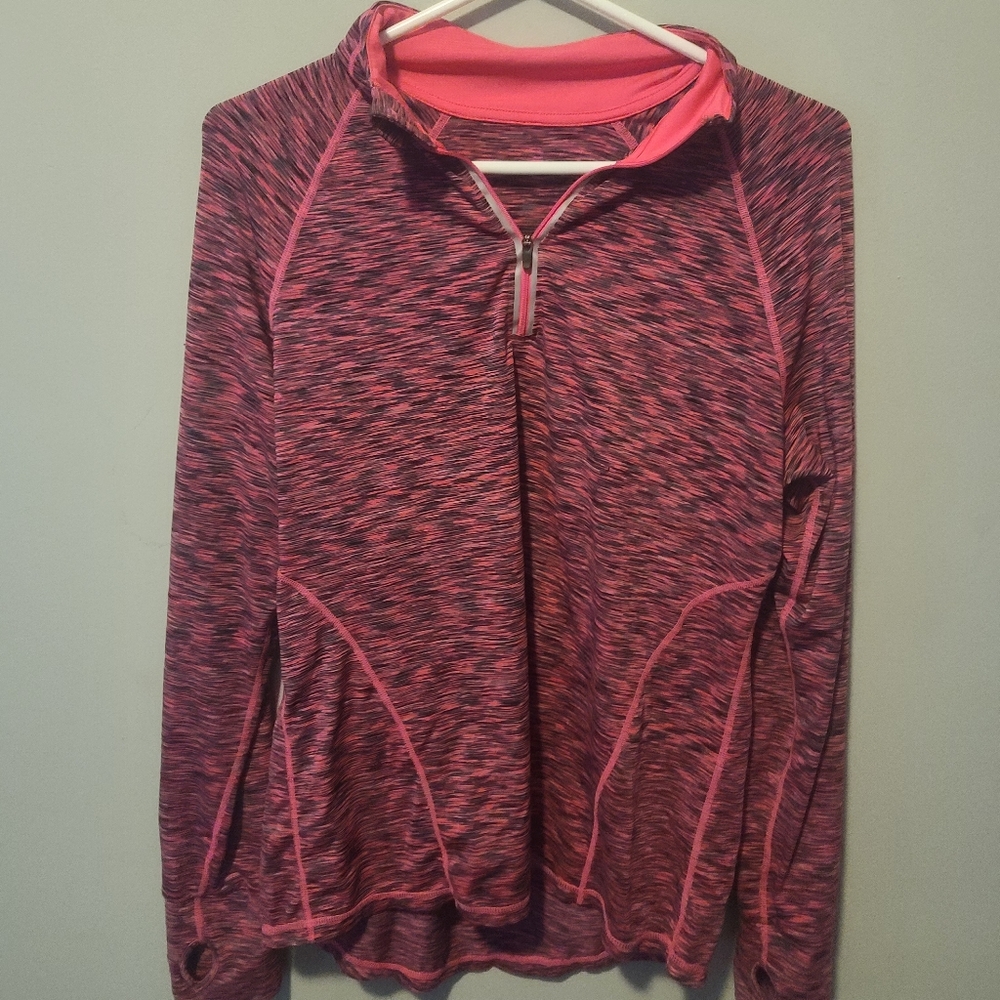 Ideology pink print workout top, long sleeve